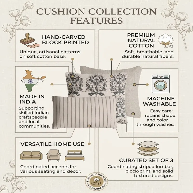 Print Nest Printed Cotton Cushion Cover - Set of Three media 8