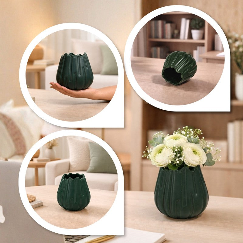 Quirky Pottery Vase - Green media 5