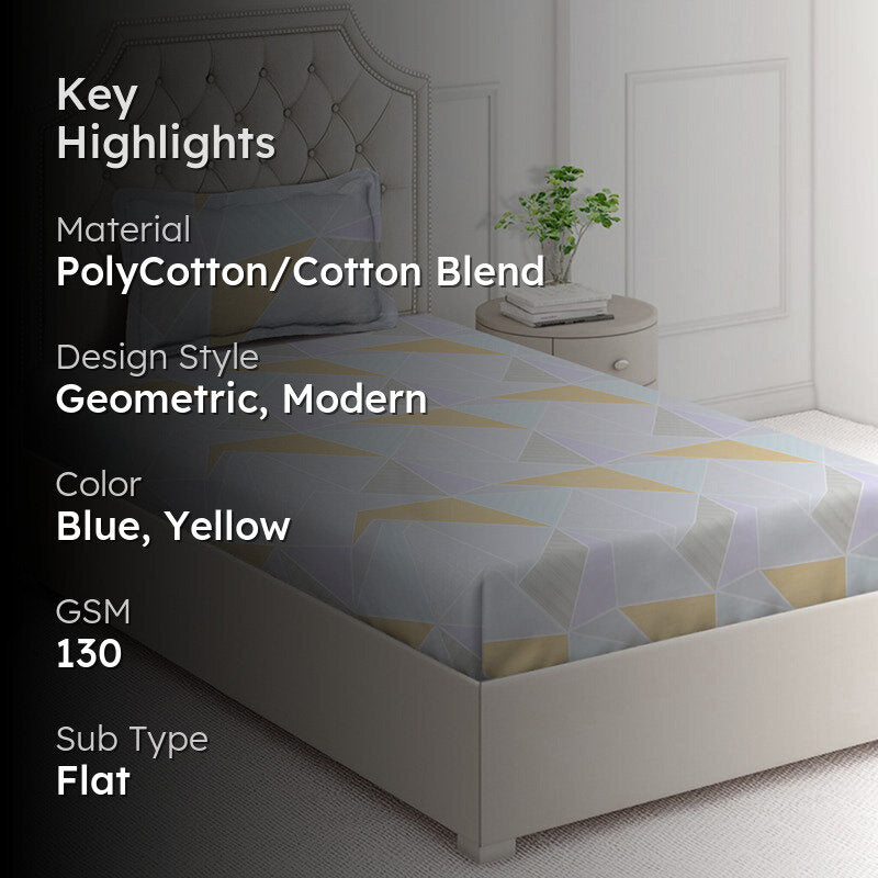 Pastel Prism Geometric Bedsheet - 130 GSM media 2