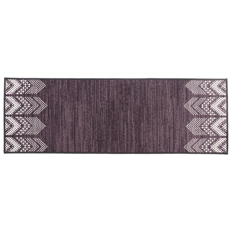 Deep Chevron Nylon Runner Rug - Brown