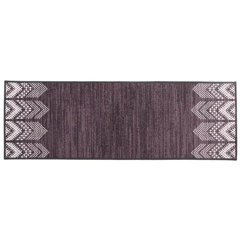 Deep Chevron Nylon Runner Rug - Brown media 1