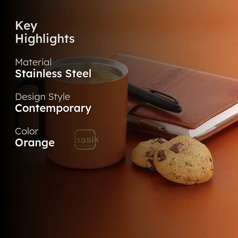 Moira Stainless Steel Coffee Mug (270 mL) - Orange media 2