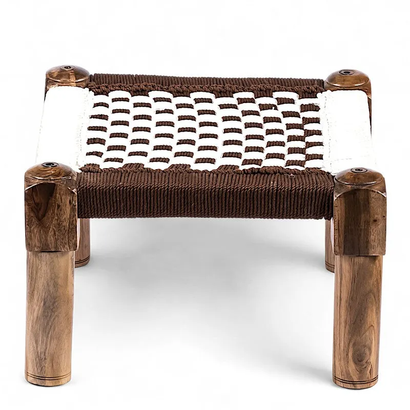 Hexon Sheesham Wooden Stools (Brown) - Set Of Two media 4