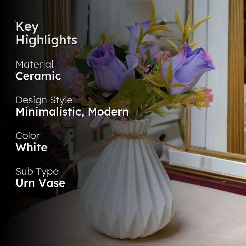 Playful Ceramic Vase - White media 2