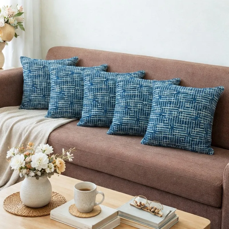 GeoMirage Cushion Cover (Blue) - Set Of Five media 1