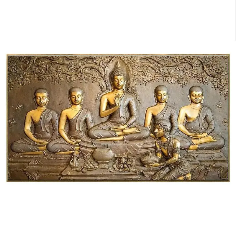 Sacred Buddha And Wise Disciple Canvas Wall Painting media 5