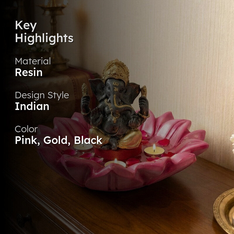 Sacred Ganesha Urli - Pink media 2