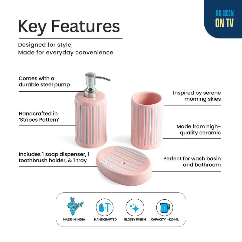 Blush Grove Ceramic Bathroom Set - Three Piece Set media 4