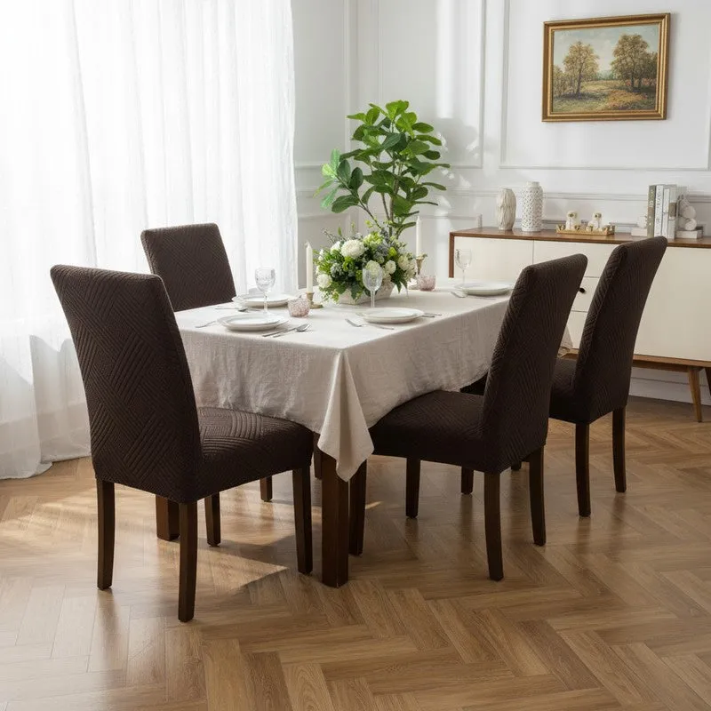 Rivexa Soft Chair Cover (Brown) - Set Of Four media 1