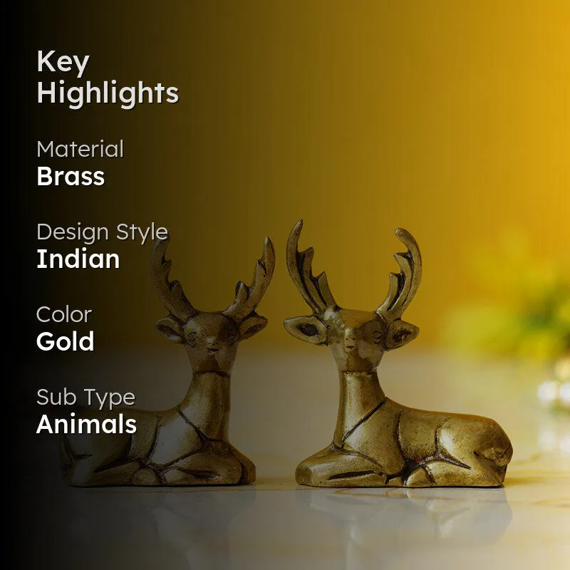 Deer Gold Showpiece - Set Of Two media 2