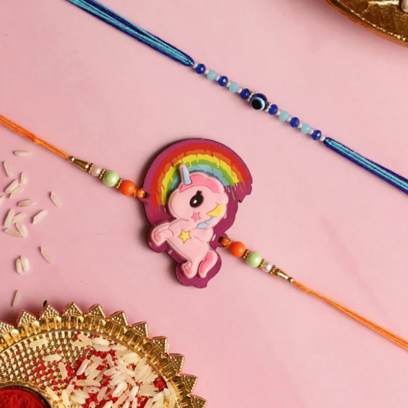 Unicorn II Rakhi with Roli Chawal - Three Piece Set media 3