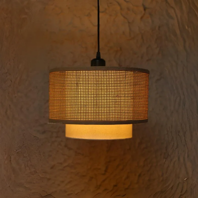 Feylos Rattan Boho Ceiling Lamp - Beige media 1