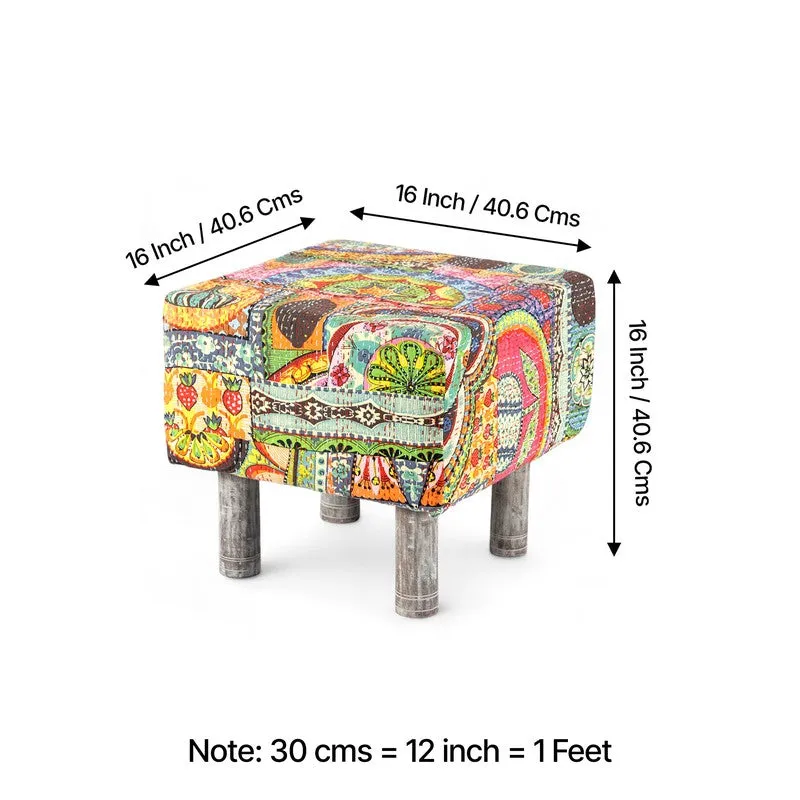 Vrixon Acacia Wooden Ottomans (Multicolor) - Set Of Two media 11