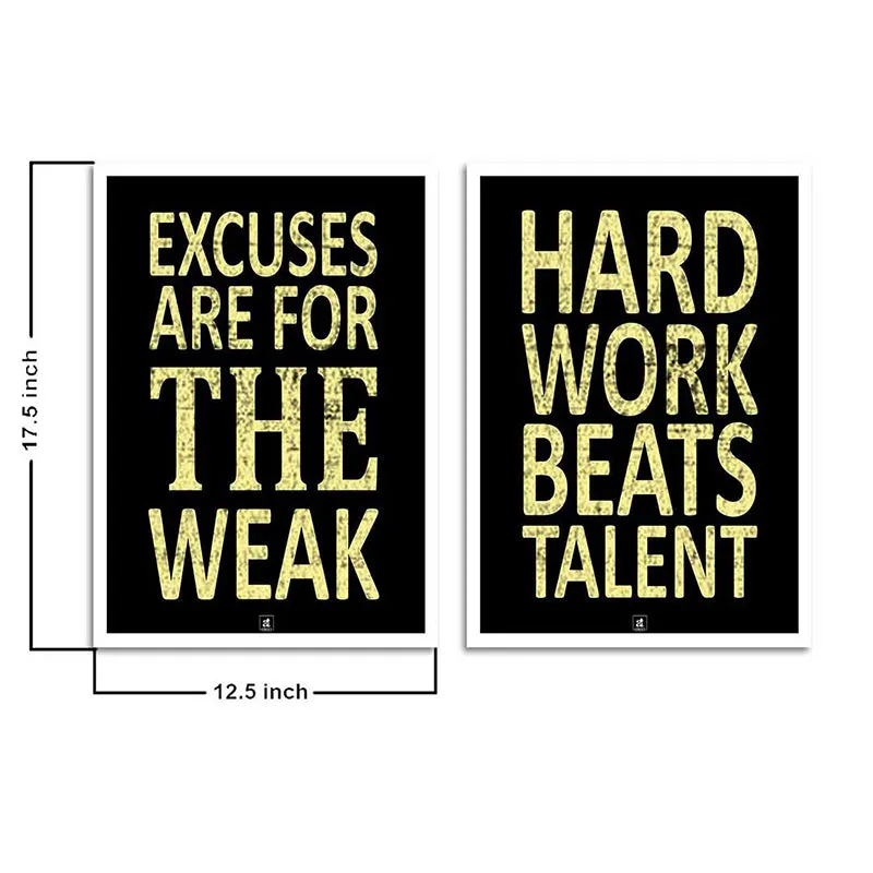 Hard Work Beats Talent Wall Art - Set Of Two media 6