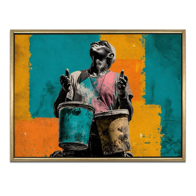Graffiti Groove Canvas Wall Painting With Frame media 3
