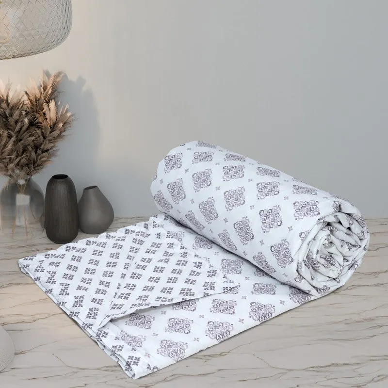 Florique Printed Cotton Dohar (Purple,White) - 120 GSM media 4