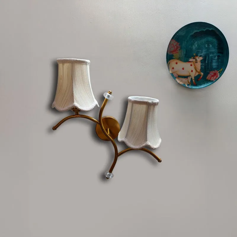Aure lume Twin Cotton Wall Lamp - Beige media 3