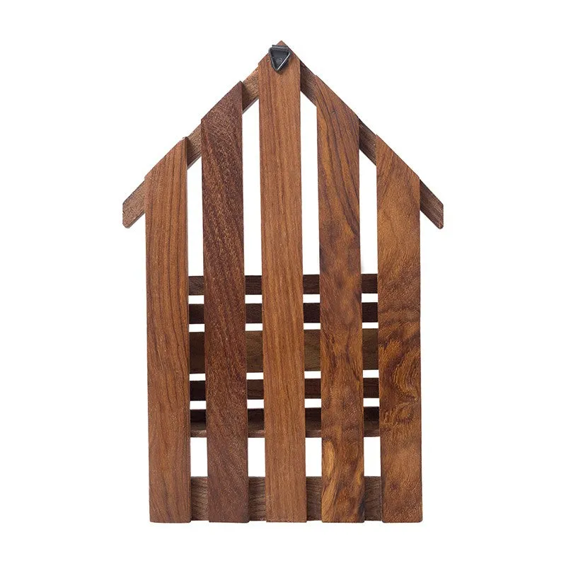 Hold & Hang Wood Magazine Holder With Key Hook media 5