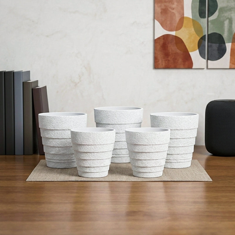 Velora Planters (White) - Set Of Five