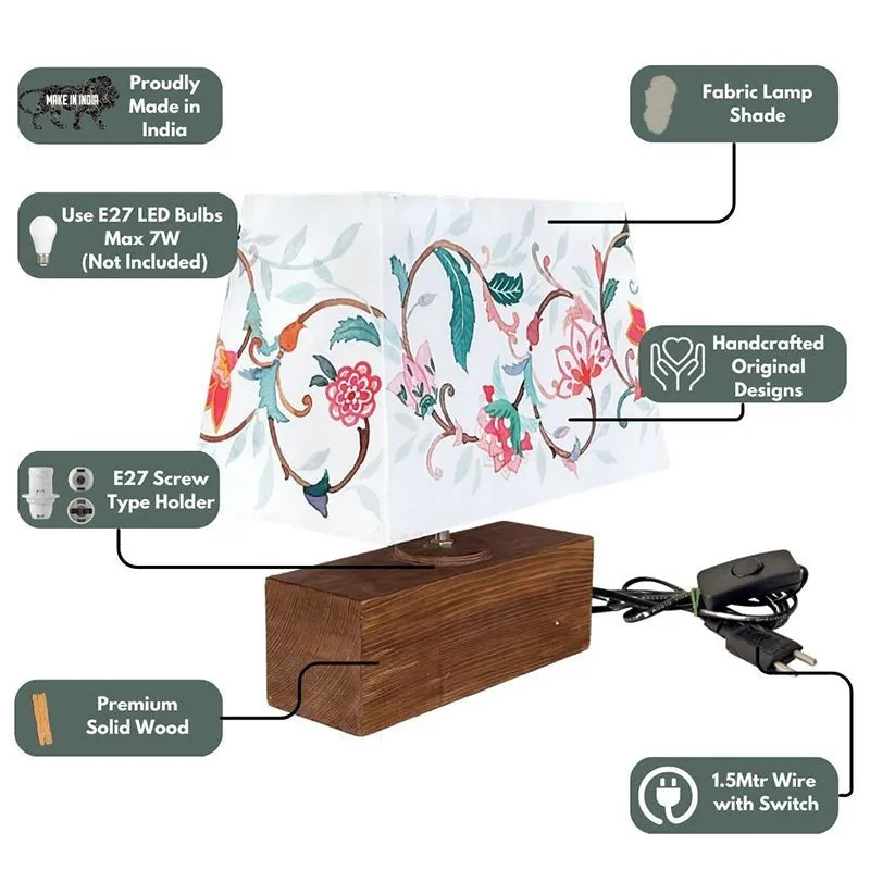 Mural Muse Handpainted Fabric Table Lamp - Multicolor media 4