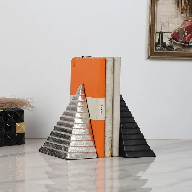 Pyramidon Bookend (Silver & Black) - Set Of Two media 1