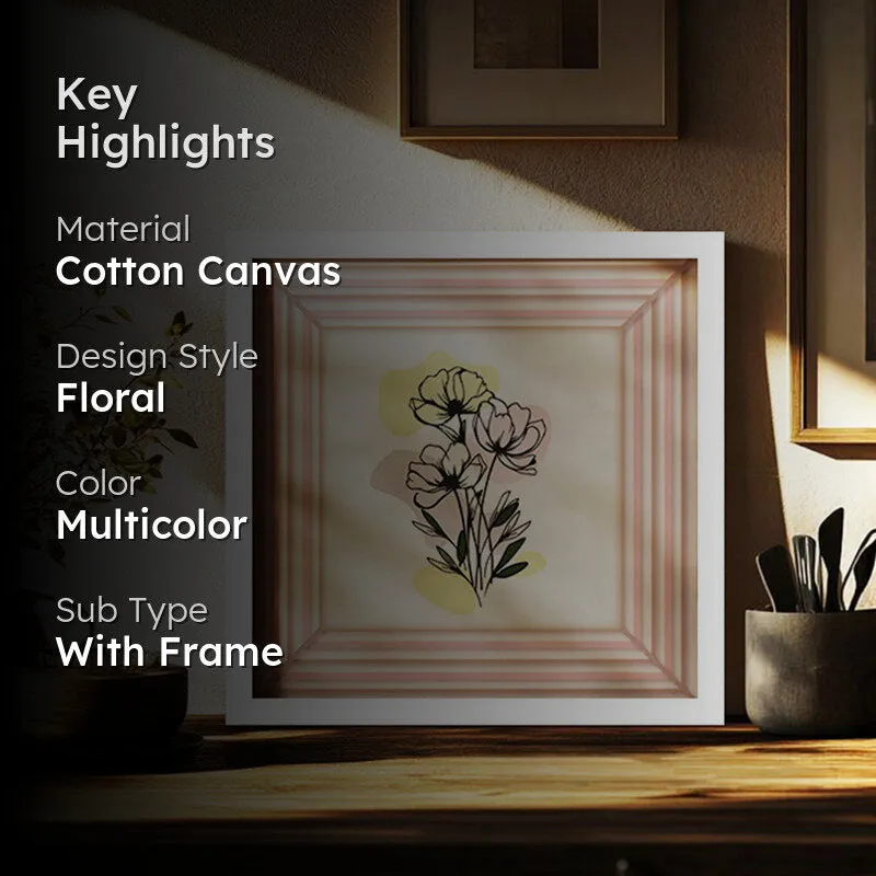 Blushing Buds Wall Art with White Frame media 2