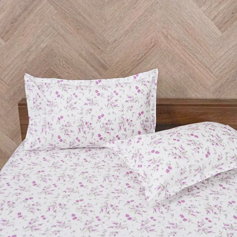 Peila Floral Cotton Bedsheet (Lavender) - 180 TC media 4