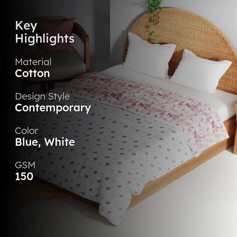 Elvian Cotton Dohar - Blue,White media 2