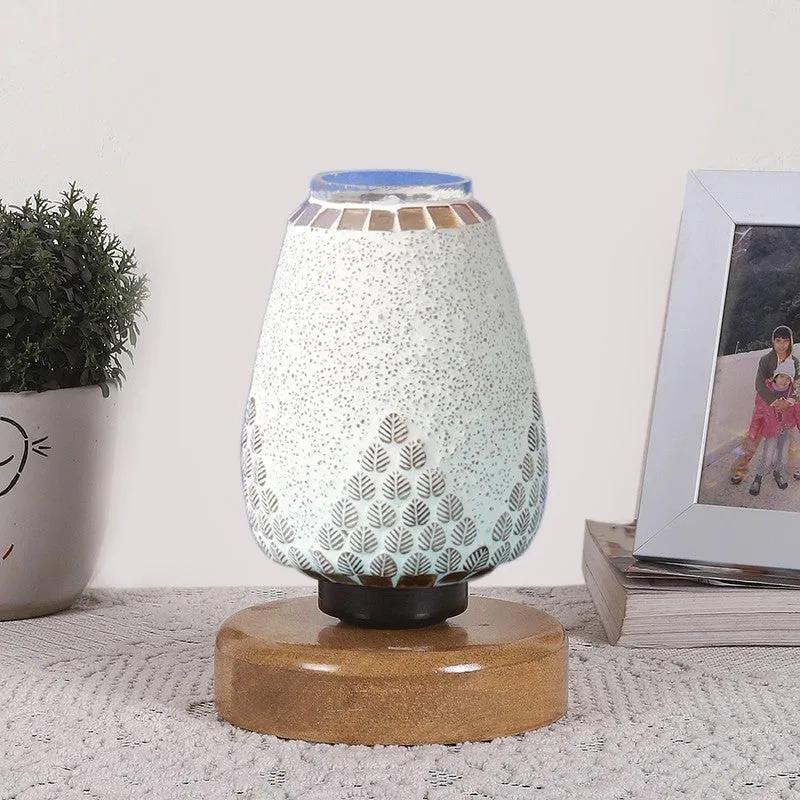 Aureline Glass Table Lamp With Wooden Base - Multicolor media 4