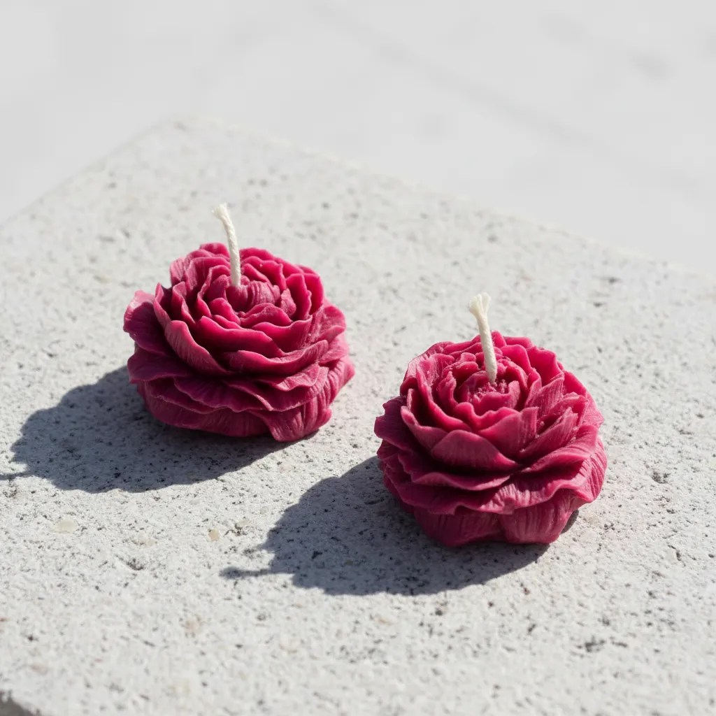 Bloom Elegance Rose Scented Candles - Set Of Two media 1