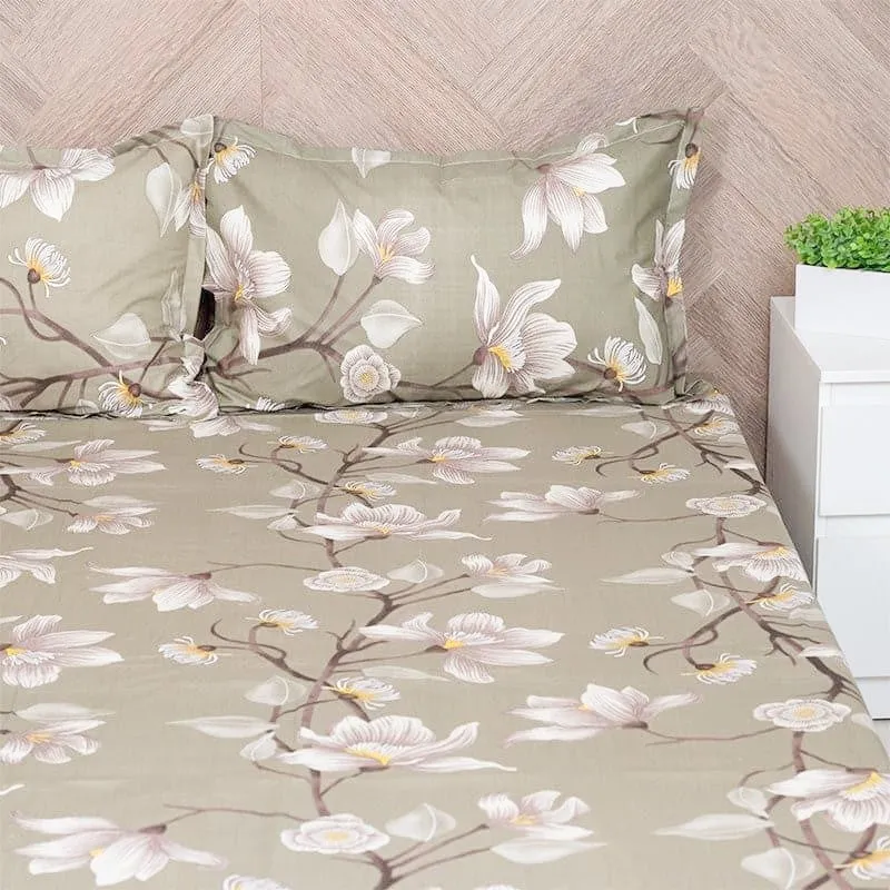 Lidera Flora Cotton Bedsheet (Green) - 144 TC media 4