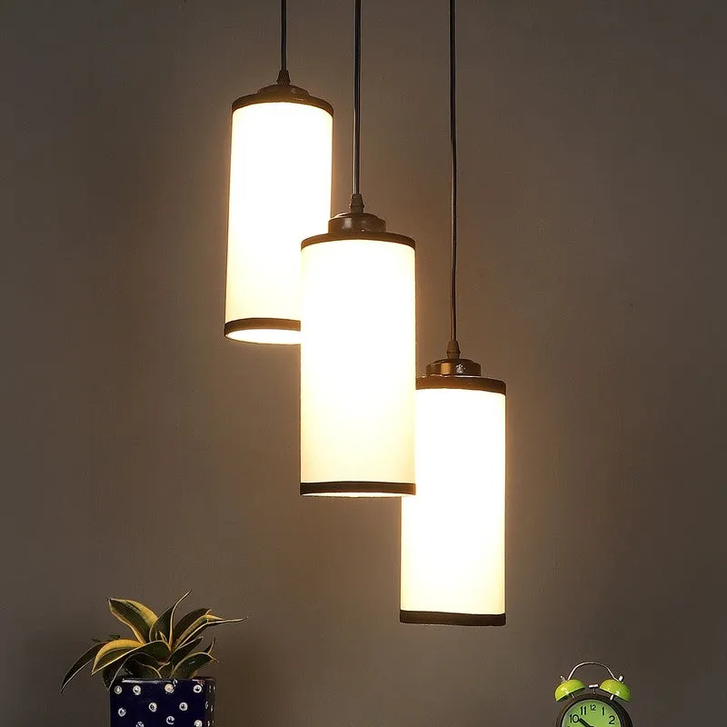 Glowspire Triple Metal Ceiling Lamp - White & Black media 1