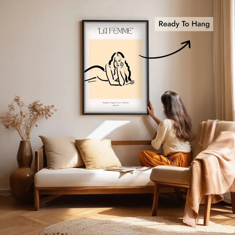 Quiet Allure Canvas Wall Painting With Black Frame media 7