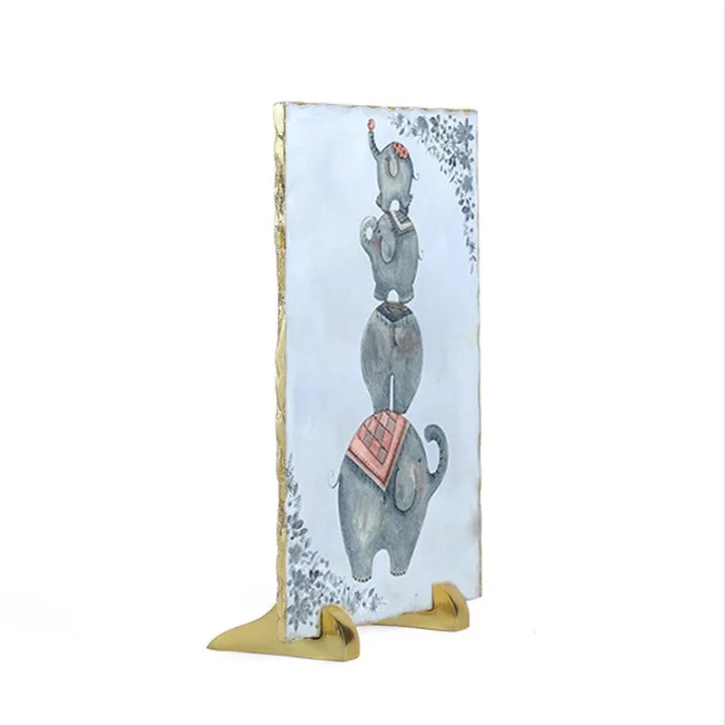 Regal Elephants Marble Showpiece media 4