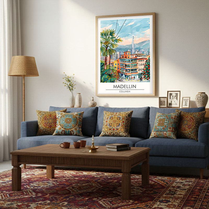 Vintage Madelline Framed Canvas Archival Canvas Wall Painting - Natural Brown Frame media 4