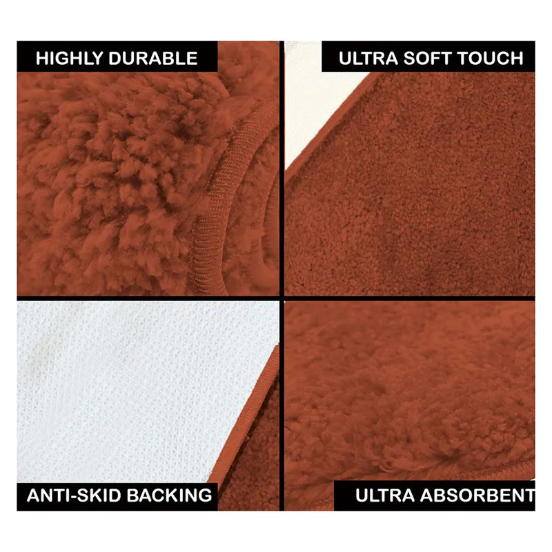 Nuo Luxe Micro Fiber Area Rug - Rust media 6