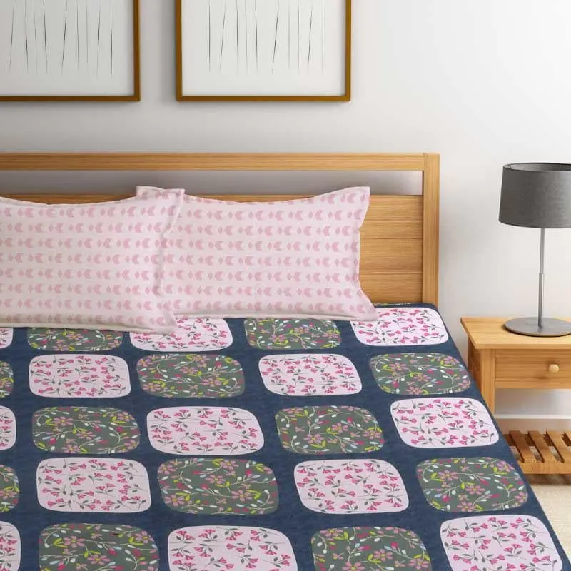 Dreamy Nightshade Fitted Microfiber Bedsheet - 300 GSM media 4