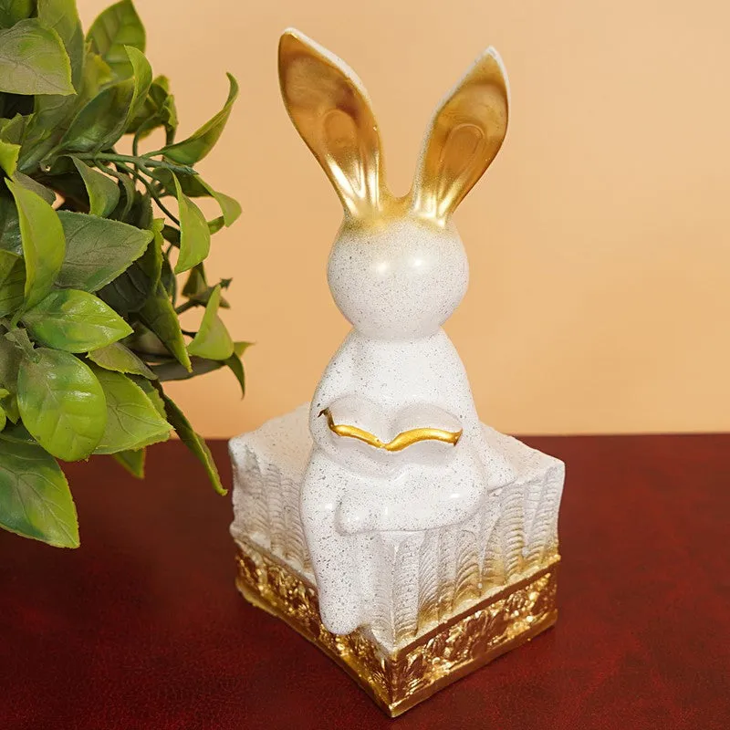 Cute Bunny with Golden Ears Figurine media 4