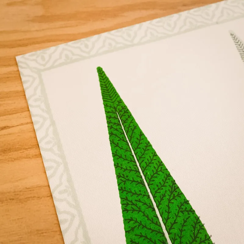 Tropical Leaf Cotton Table Mat (Green) - Set Of Six media 5