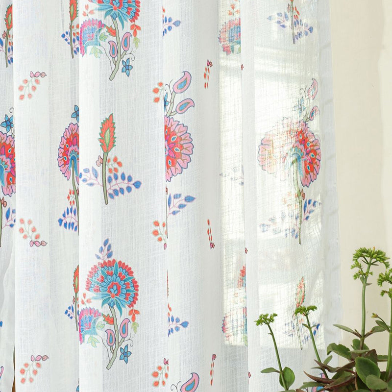 Veela Linen Texture Sheer Curtain - Set Of Two media 4
