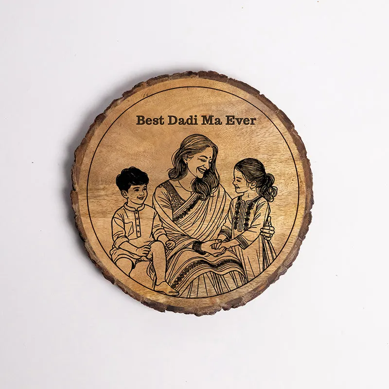 Best Dadi Ma Ever Wood Showpiece - Round media 5