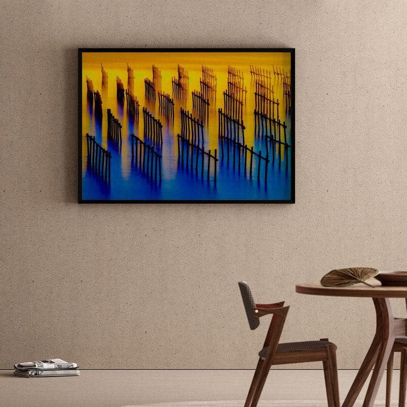 Sunset Glimpse Canvas Wall Painting - Black Frame