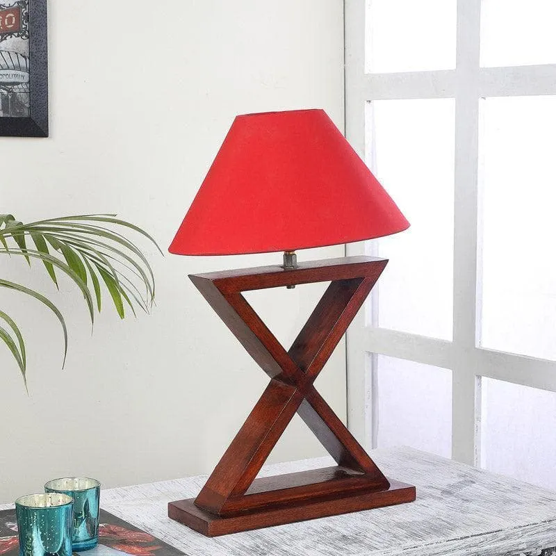 Rosu Mijori Fabric Table Lamp - Red,Brown media 3