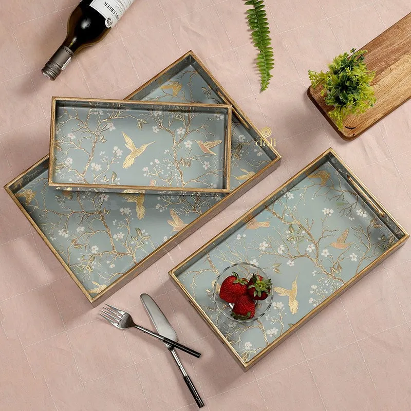 Sterling Flight Enamel Coated Serving Tray (Grey) - Set Of Three media 1