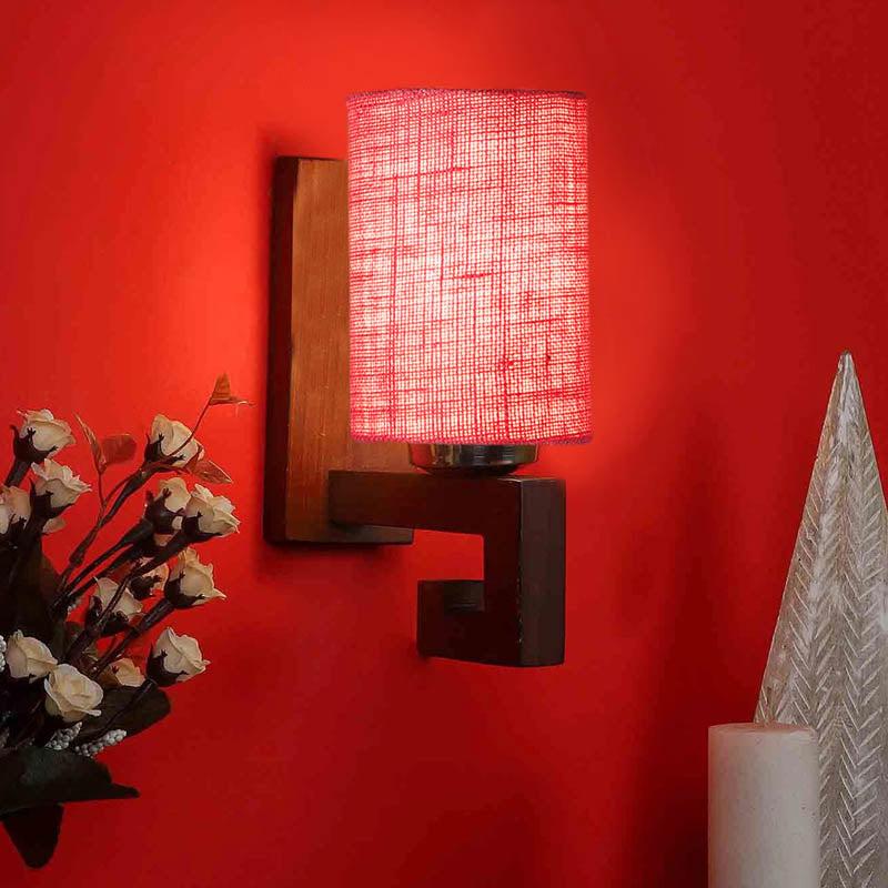 Ruffo Cylindrical Wooden Wall Lamp