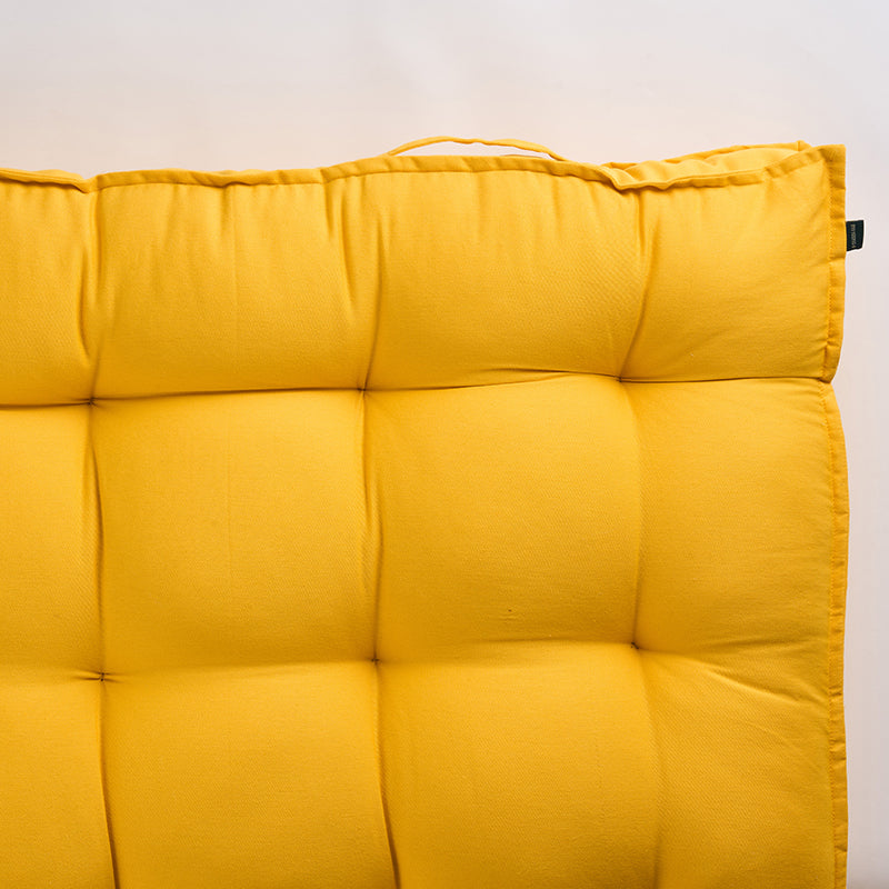 Plushport Solid Cotton Floor Cushion - Yellow media 4