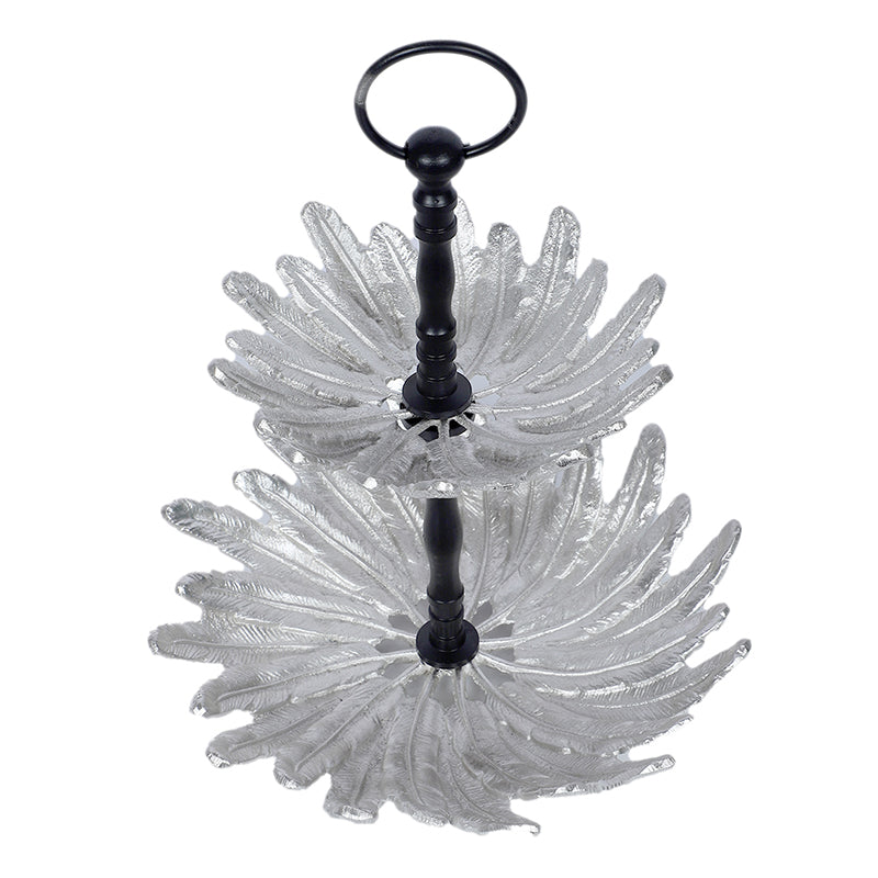 Silver Papri Tiered Aluminum Platter media 3