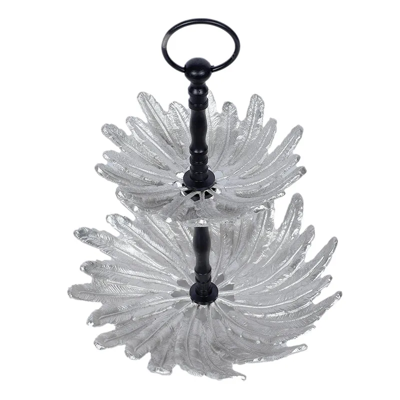 Silver Papri Tiered Aluminum Platter media 3