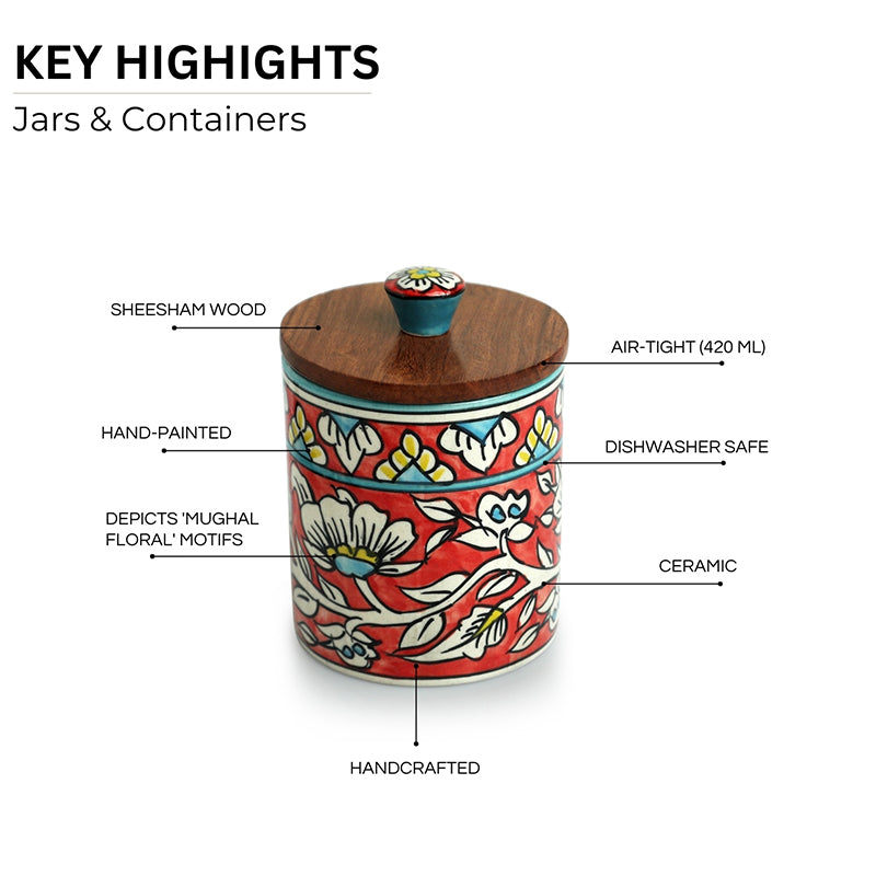 Rang-E-Gul Ceramic Jar ( 420 mL Each) - Set Of Two media 4