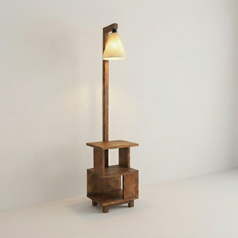 SubtleGlow Wooden Floor Lamp - Brown media 8